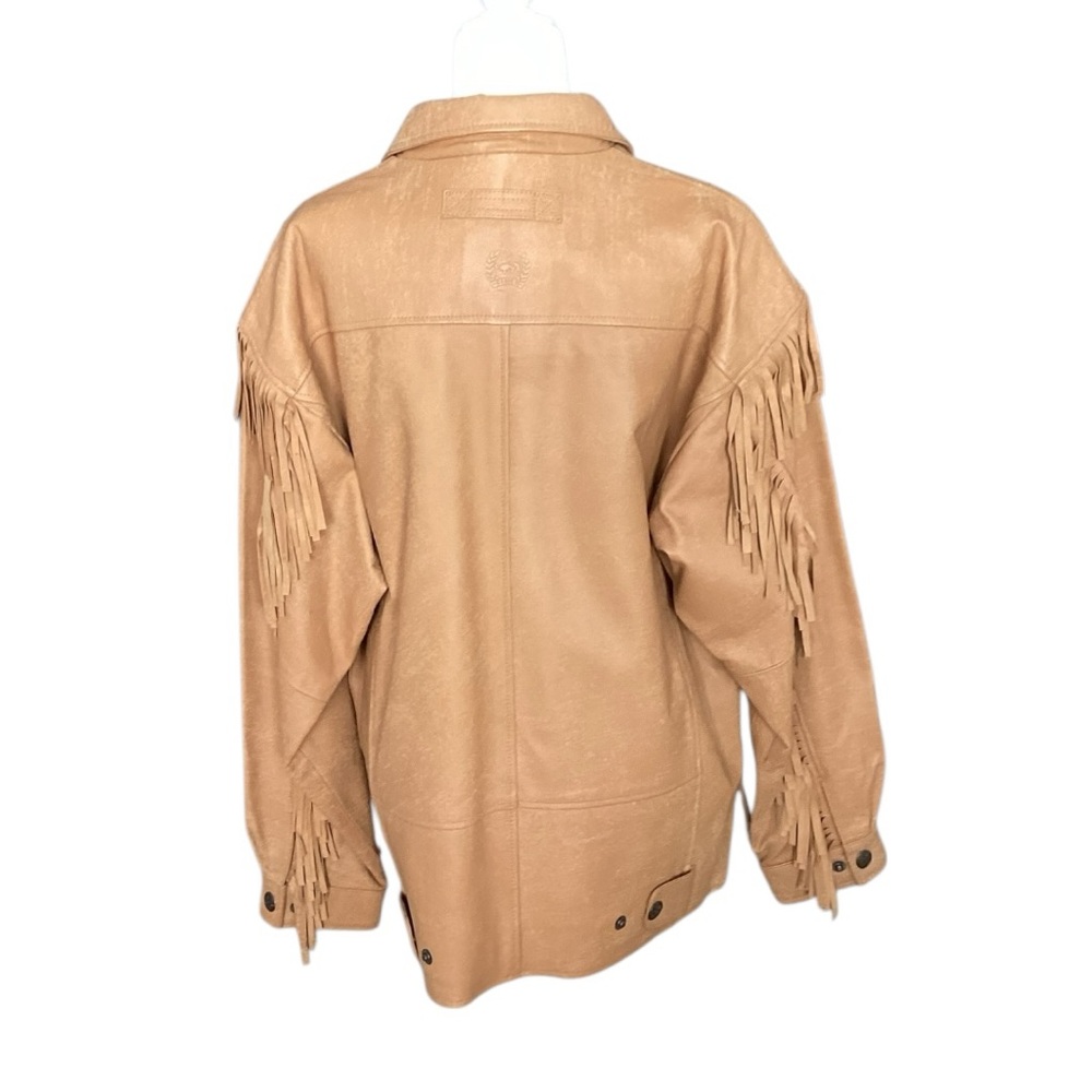 Cinch Men’s Vintage Tan Leather Fringe Jacket Size Large - Picture 3 of 9